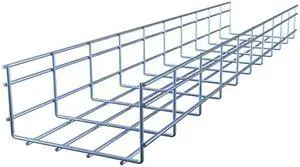 NavePoint Electro Zinc Plated Wire Mesh Cable Tray, 7.88"W x 3.94"D x 118.12"L , 6 Pack