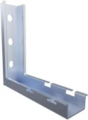NavePoint 21/31" Electro Zinc Plated Wire Mesh Cable Tray L-Shaped Wall Bracket - 2 pack