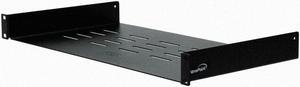 NavePoint Universal Rack Tray Vented Shelves 1U Black 10" (250mm deep) No Lip