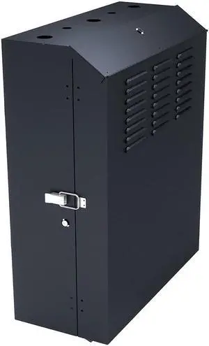 NavePoint 6U Vertical Wall Mount Enclosure, Cold-Rolled Steel, Black (RAL9005) 20.6 inches (525mm) to 23.6 inches (600mm) Switch Depth, CE Compliant