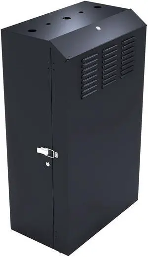 NavePoint 8U Vertical Wall Mount Enclosure, Cold-Rolled Steel, Black (RAL9005)  32.4 inches (825mm) to 35.4 inches (900mm) Switch Depth, CE Compliant