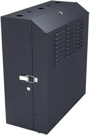 NavePoint 6U Vertical Wall Mount Enclosure, Cold-Rolled Steel, Black (RAL9005) 16.7 inches (425mm) to 19.6 inches (500mm) Switch Depth, CE Compliant