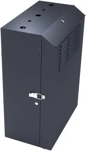NavePoint 8U Vertical Wall Mount Enclosure, Cold-Rolled Steel, Black (RAL9005) 24.6in (625mm) to 27.5 inches (700mm) Switch Depth, CE Compliant