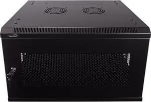 Navepoint 6U Wallmount Networking Perforated Cabinet 450mm Depth with Fans