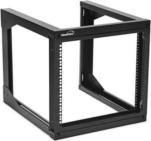 NavePoint 9U Wall Mount Open Frame Network Rack, Swing Out Hinged Gate,24 Inch Depth,  Holds Network Servers and AV Equipment, Easy Rear Access to Equipment, Gate Opens 180 Degrees from Either Side