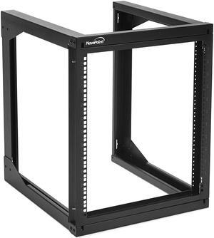 NavePoint 12U Wall Mount Open Frame Network Rack, Swing Out Hinged Gate,24 Inch Depth,  Holds Network Servers and AV Equipment, Easy Rear Access to Equipment, Gate Opens 180 Degrees from Either Side