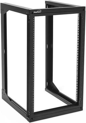 NavePoint 18U Wall Mount Open Frame Network Rack, Swing Out Hinged Gate,24 Inch Depth,  Holds Network Servers and AV Equipment, Easy Rear Access to Equipment, Gate Opens 180 Degrees from Either Side