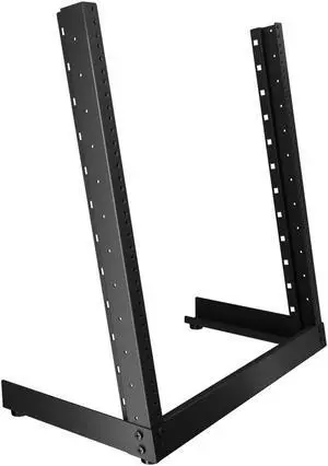 NavePoint 12U 2-Post Open Frame Desk Rack Threaded