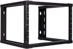 NavePoint 6U Wall Mount Open Frame 19" Server Equipment Rack Threaded 16 inch depth Black