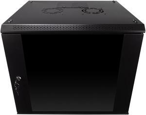 NavePoint 9U Wall Mount  Consumer Series Server Cabinet Network Enclosure Locks, Fan