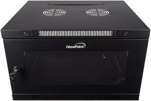 NavePoint 6U Wall Mount Rack Enclosure Server Cabinet 16.5" Deep, Switch-Depth Perforated Door Lock