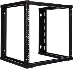 NavePoint 9U Wall Mount Open Frame 19" Server Equipment Rack Threaded 16 inch depth Black