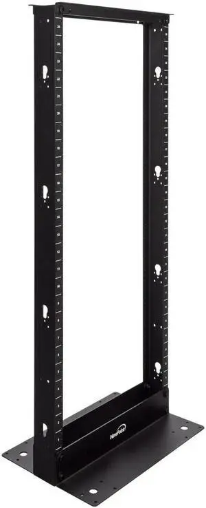 NavePoint 25U Lightweight 2-Post IT Open Frame Server Network Relay Rack Aluminum Black
