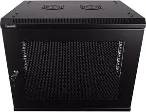 Navepoint 9U Wallmount Networking Perforated Cabinet 450mm Depth with Fans Navepoint 9U Wallmount Networking Perforated Cabinet 450mm Depth with Fans