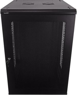 Navepoint 18U Wallmount Networking Perforated Cabinet 600mm Depth with Fans
