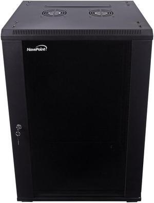 Navepoint 18U Networking Cabinet 450mm Depth with Casters, Fans