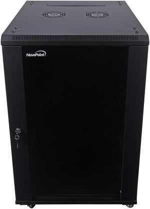 Navepoint 18U Networking Cabinet 600mm Depth with Casters, Fans