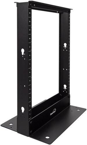 NavePoint 13U 2 Post Open Frame Server Networking Rack Threaded Hole Cable Management Blk