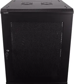 Navepoint 15U Wallmount Networking Perforated Cabinet 450mm Depth with Shelves, Fans