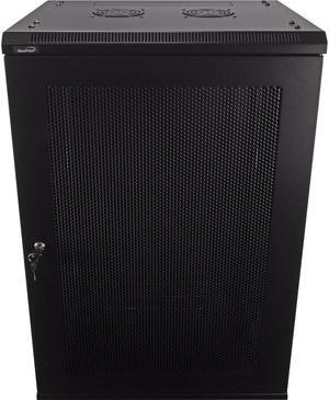 Navepoint 18U Wallmount Networking Perforated Cabinet 450mm Depth with Fans