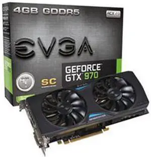 EVGA GeForce GTX 970 04G-P4-2977-KR 4GB SC+ GAMING w/ACX 2.0, Silent Cooling Graphics Card