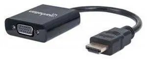 Manhattan Hdmi Male To Vga Female Converter With Optional Usb Micro-B Power Port - Retail Blister
