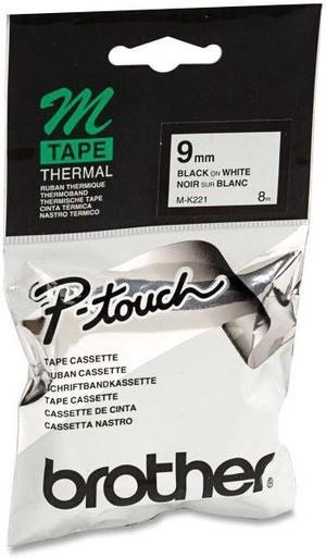 Brother Non-Laminated Label Tape Black on White 9mm