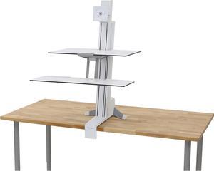 Ergotron WorkFit-S Single HD with Worksurface+ - Stand for LCD display / keyboard / mouse - steel - white - screen size: 30"