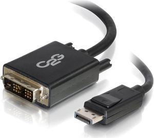C2G 6ft DisplayPort to DVI Adapter Cable - M/M - DisplayPort/DVI-D for Notebook, Monitor, Desktop Computer, Video Device - 6 ft - 1 x DisplayPort Male Digital Audio/Video - 1 x DVI-D (Single-Link) ...