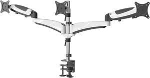 Triple Articulating Monitor Mount. Supports 3 monitors 15 to 28" each. Spring Loaded arms provide flexibility in movement and monitor orientation.