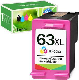 Limeink 1 Color Remanufactured Ink Cartridge 63XL 63 XL High Yield  Envy 4512 4520 Deskjet 3632 2130 2132 1110 1111 3636 3637 1112 3630 3634 OfficeJet 3830 3833 4650 4652 4655 5255 5258 Printer