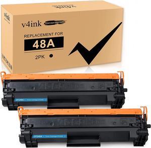 [with New CHIP] V4INK Black 2-Pack Compatible for HP 48A CF248A M15w M29w Toner Cartridge for use in HP Laserjet Pro M15w M15a M16a M16w M15 HP Laserjet Pro MFP M28w M28a M29w M29a M29 Printer Ink