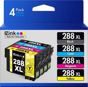 E-Z Ink (TM) Remanufactured Ink Cartridge Replacement for Epson 288XL 288 XL T288XL High Yield to use with Expression Home XP-330 XP-430 XP-446 XP-440 XP-340 (Upgraded Version, 4 Pack)