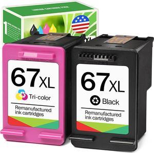 Limeink Remanufactured Ink Cartridge Replacement  Ink 67 XL  67xl Ink cartridges Black Color Combo Pack  67  Printer Ink deskjet 2700 Envy 6000 6055 4155e 2755e pro 6400 6055e