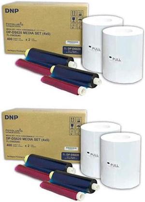 DNP 2x 4x6" Dye Sub Media for DS620A Printer, 400 Prints Per Roll, 2 Piece