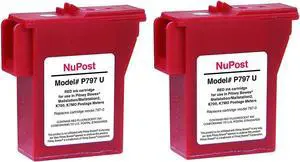 K-700, 797-0, 797-Q, 797-M, Pitney Bowes NuPost Brand NPTK700 Compatible Red Ink Cartridge Replacement for Pitney Bowes Postage Meter Mailstation/Mailstation2 K700, K7MO (2 Pack)