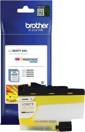 Brother Genuine LC3037Y, Single Pack Super High-Yield Yellow INKvestment Tank Ink Cartridge, Page Yield Up to 1,500 Pages, LC3037