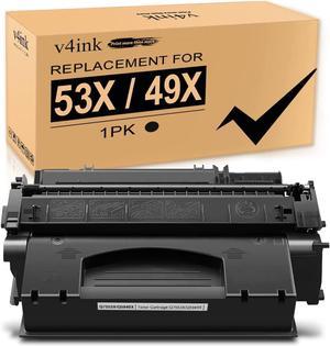 V4INK Compatible Toner Cartridge Replacement for HP 49X Q5949X HP 53X 7553X (Black, 1-Pack), for use in HP Laserjet P2010 P2014 P2015 P2015d P2015dn P2015n P2015x M2727MFP M2727nf MFP Printer