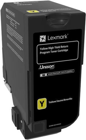 Lexmark LEX74C1HY0 Unison Original Cartridge-Yellow-EAReturn Cartridge, F/CS725, 12, 000 Page Yield, YW Toner