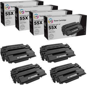 LD Products Compatible Replacements  55X 55A CE255X CE255A Toner Cartridge for Laserjet P3015 P3015dn P3015x HP Laserjet Pro 500 MFP M521dn M521dw M521 M525 Toner Printer (HY Black, 4-Pack)
