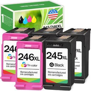 Limeink 5 Pack Remanufactured PG-245XL CL-246XL High Yield Ink Cartridges (3 Black, 2 Color) for Pixma iP2820 MG2420 MG2520 MG2920 MG2922 MG2924 MX492 Shows Accurate Ink Level