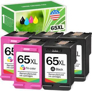 Limeink 5 Remanufactured Ink Cartridge Replacement for 65XL 65 XL High Yield  DeskJet 2600 2622 2652 2655 3700 3720 3722 3752 3755 Envy 5000 5052 5055 Printer AMP 100 Black and Color Combo Pack