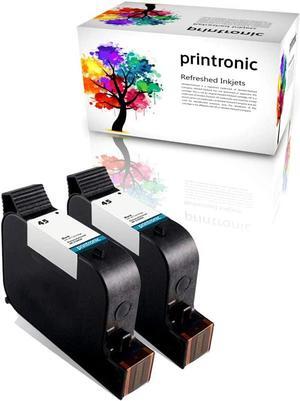Printronic Remanufactured Ink Cartridge Replacement  45 (2 Pack) for Deskjet 1000Cse 1100 1220C/PS 1600 6122 710 720 782 815 820 830 850 870 880 890 895 930 950C 960 970 980C