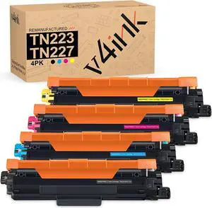 v4ink TN227 Toner Cartridge Remanufactured Replacement for Brother TN227 TN223 TN 223BK 227C 227M 227Y High Yield Toner for Brother HL L3210CW L3230CDW L3270CDW L3290CDW MFC L3710CW L3750CDW L3770CDW