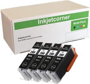 Inkjetcorner Compatible Ink Cartridge Replacement for PGI-280XXL PGI 280 XXL BK for use with TR8622 TR8520 TR8620 TS6320 TS8320 TS6220 TR7520 TS702 TS9120 TS8120 (Big Black, 4-Pack)