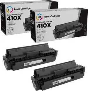 LD Products Replacement Toner Cartridge Compatible with HP 410X CF410X High Yield (Black, 2-Pack) Compatible with HP Color Laserjet Pro MFP M477fdn M477fdw, M477fnw, M452dn, M452dw and M452nww
