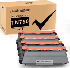 V4INK 4PK Compatible Toner Cartridge Replacement for Brother TN750 TN-750 TN720 TN-720 High Yield Toner Cartridge Set for Brother hl-5470dw hl-5470dwt mfc-8710dw mfc-8950dw 8910dw dcp-8110dn Printer