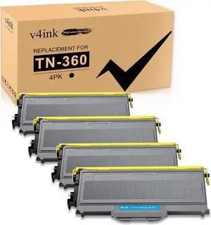 v4ink Compatible Toner Cartridge Replacement for Brother TN360 TN330 Work with HL-2140 HL-2170W DCP-7030 DCP-7040 MFC-7340 MFC-7345N MFC-7440N MFC-7840W Printer, 4-Pack