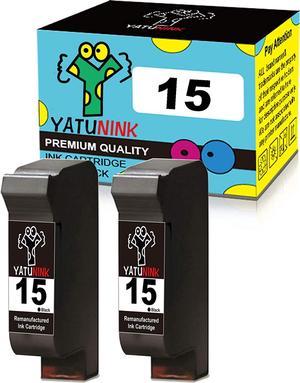 YATUNINK Remanufactured Ink Cartridge Replacement  15 C6615D (2 Black , 2 Pack )