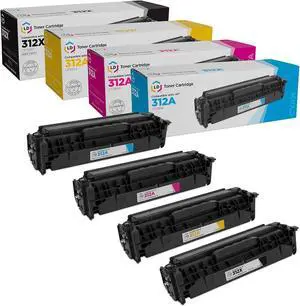 LD Products Remanufactured Toner Cartridge Replacements for HP 312A / HP 312X High Yield (CF380X Black, CF381A Cyan, CF383A Magenta, CF382A Yellow, 4-Pack)
